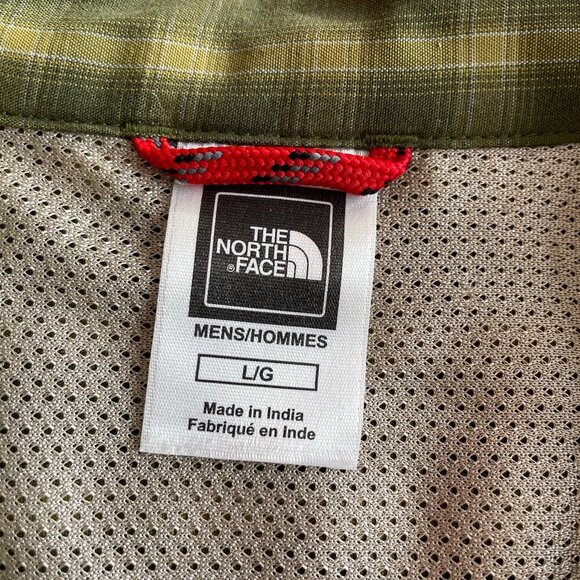 The NORTH FACE Men's Green Plaid Button-Up Long Sleeve Shirt, Size Large EUC - Picture 5 of 7